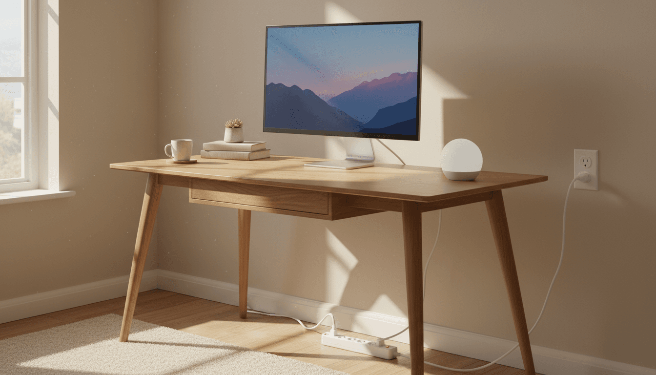 Home office electronics setup