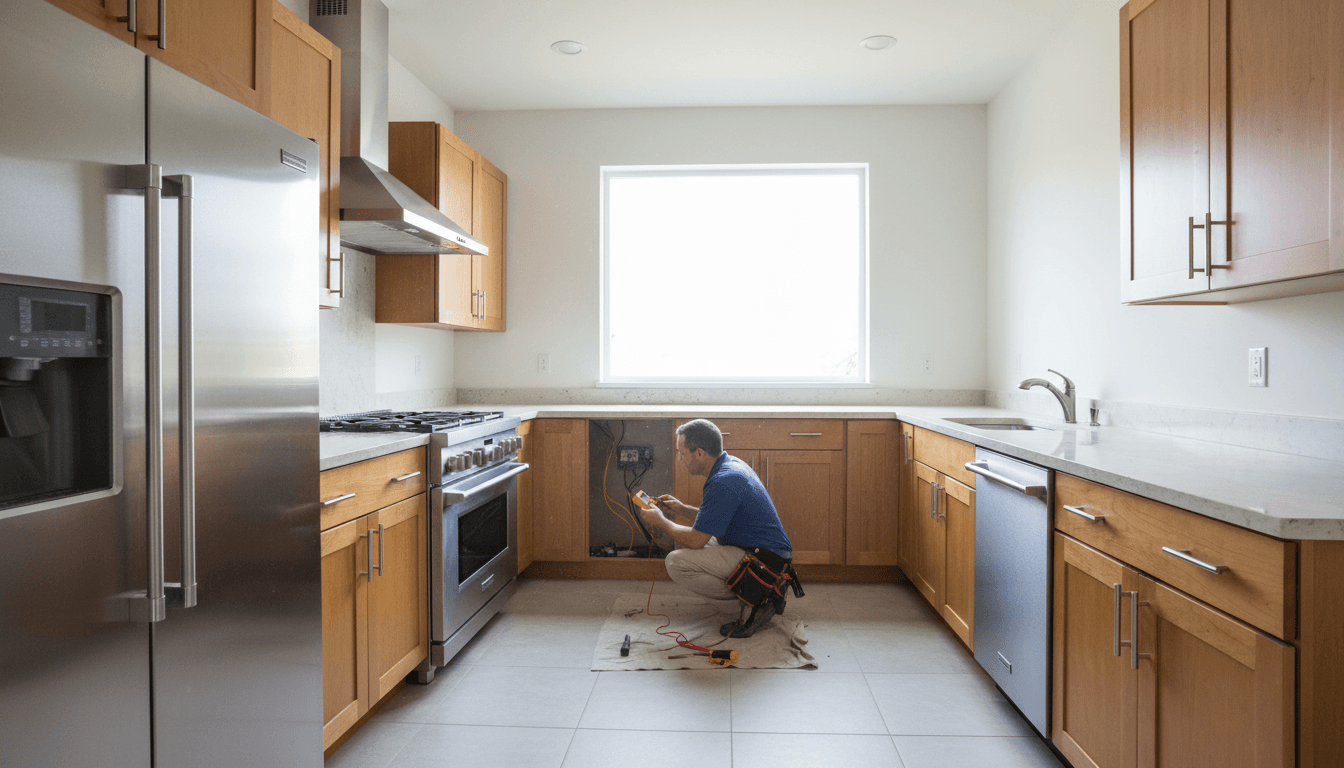 New kitchen appliances installation